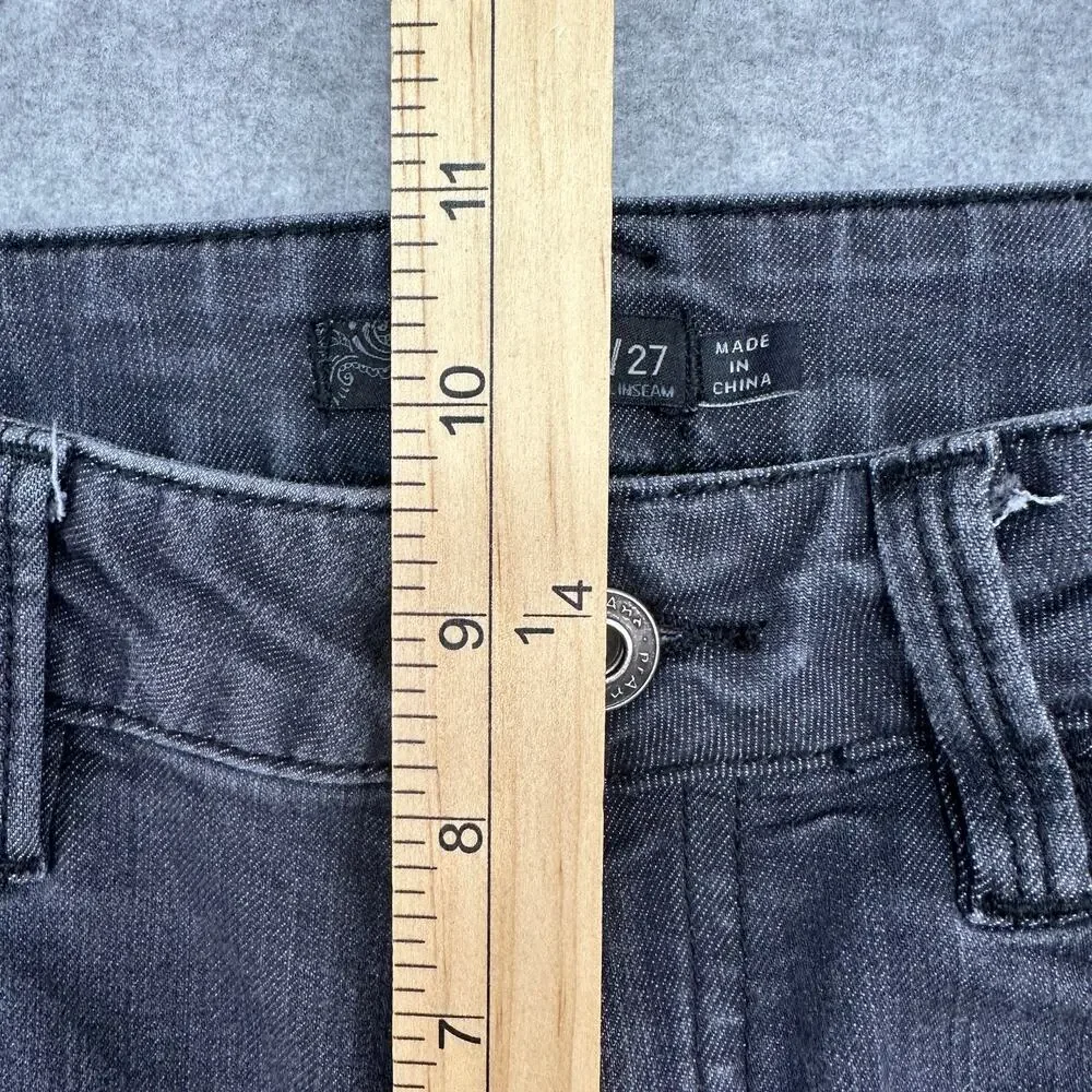 prAna Oday Jeans Black High Rise WMNS 4/27 Skinny Stretch Pants Minimalist Chic